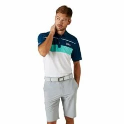 Oscar Jacobson Dodman Polo (White & Aqua) -Golf Shop Aqua Polo 3 450x450 1