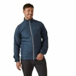 Oscar Jacobson Harrington Padded Jacket (China Blue) -Golf Shop Oscar Jacobson Harrington Jacket Blue 3 450x450 1