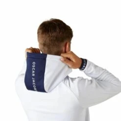 Oscar Jacobson Travis Hoodie (White & Navy) -Golf Shop Oscar Jacobson Travis Hoodie White 5 450x450 1