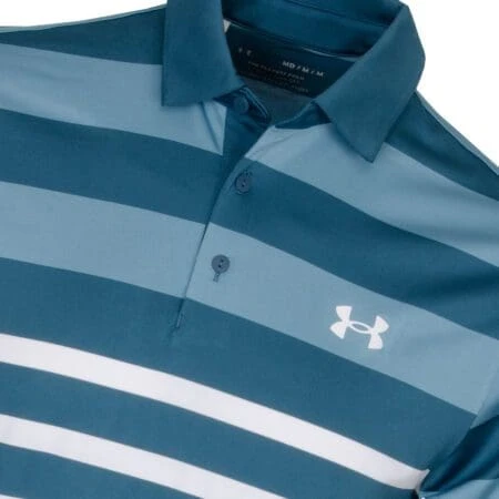Mens Under Armour Playoff 3.0 Striped Polo (Static Blue) 5 Mens Under Armour Playoff 3.0 Striped Polo (Static Blue) - Image 3