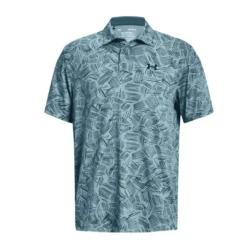 Mens Under Armour Playoff 3.0 Printed Polo (Stillwater/Static Blue)