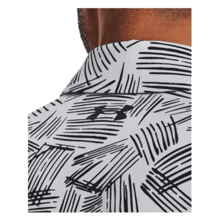 Mens Under Armour Playoff 3.0 Printed Polo (White/Black) 5 Mens Under Armour Playoff 3.0 Printed Polo (White/Black) - Image 3