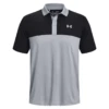 Mens Under Armour Performance 3.0 Colourblock Polo (Steel/Black)
