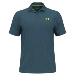 Mens Under Armour Performance 3.0 Deuces Polo (Static Blue/Lime)