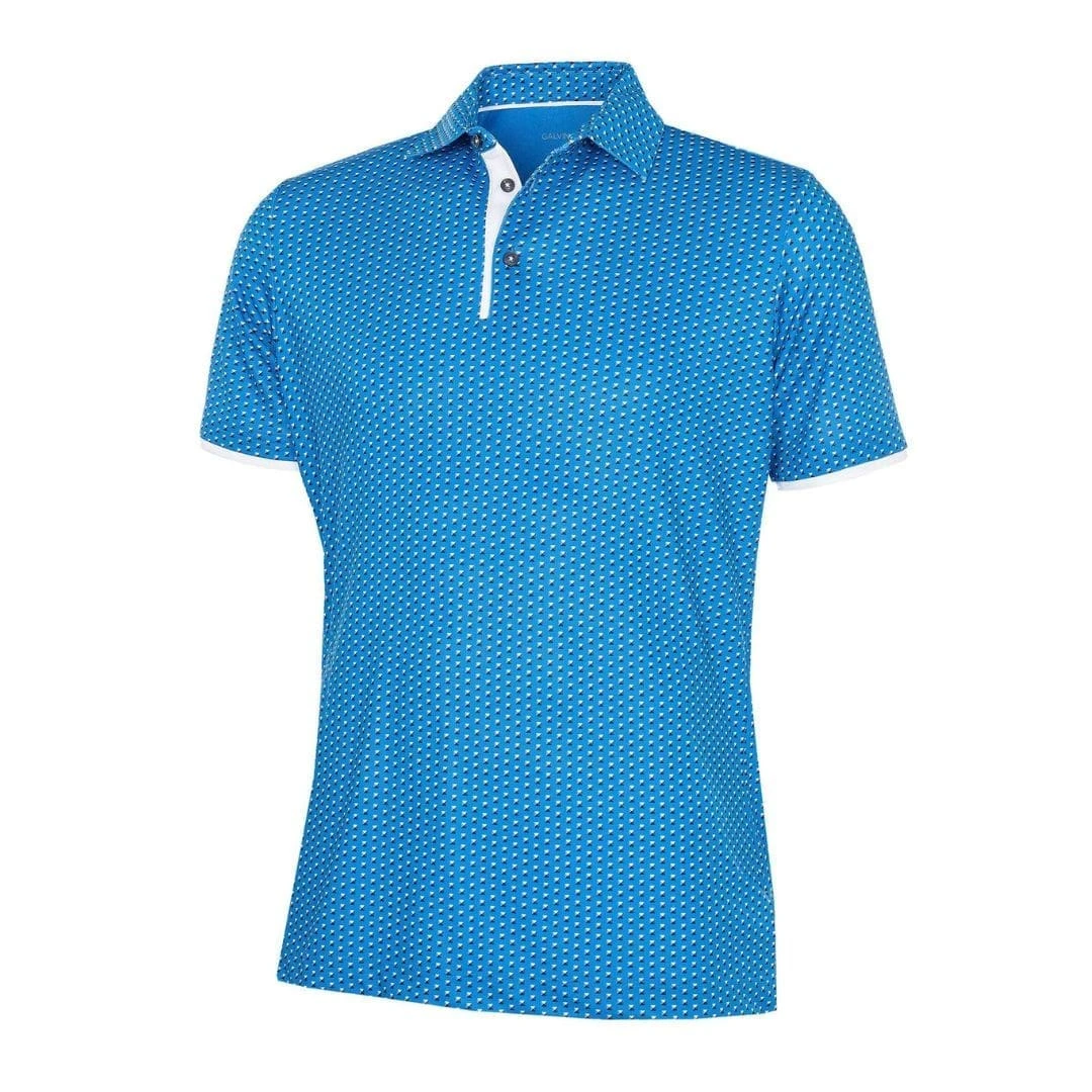 Galvin Green Mark Breathable Short Sleeve Shirt (Blue/White)
