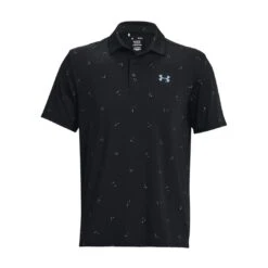 Mens Under Armour Playoff 3.0 Printed Polo (Black/lime)