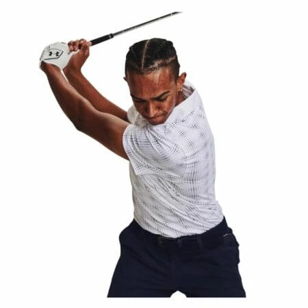 Mens Under Armour Playoff 3.0 Printed Polo (White/Navy) 6 Mens Under Armour Playoff 3.0 Printed Polo (White/Navy) - Image 4