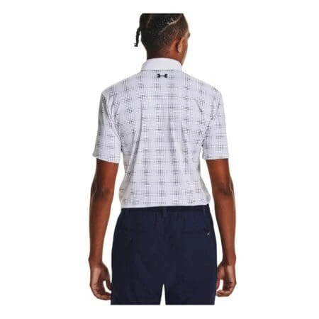 Mens Under Armour Playoff 3.0 Printed Polo (White/Navy) 8 Mens Under Armour Playoff 3.0 Printed Polo (White/Navy) - Image 6