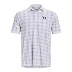 Mens Under Armour Playoff 3.0 Printed Polo (White/Navy)