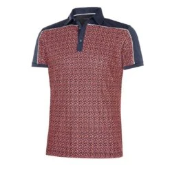 Galvin Green Millard Breathable Short Sleeve Shirt (Navy/Orange)