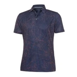 Galvin Green Maverick Breathable Short Sleeve Shirt (Navy/Orange)