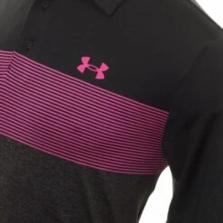 Mens Under Armour Playoff 3.0 Striped Polo (Black / Jet Grey) -Golf Shop po3003c 450x450 1